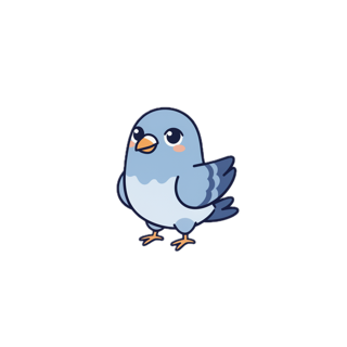 Atlas pigeon mascot holding in a loading state